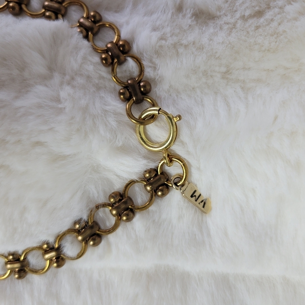 VANESSA MOONEY // ltd ed unique brass link pendant choker necklace rare - Picture 7 of 7